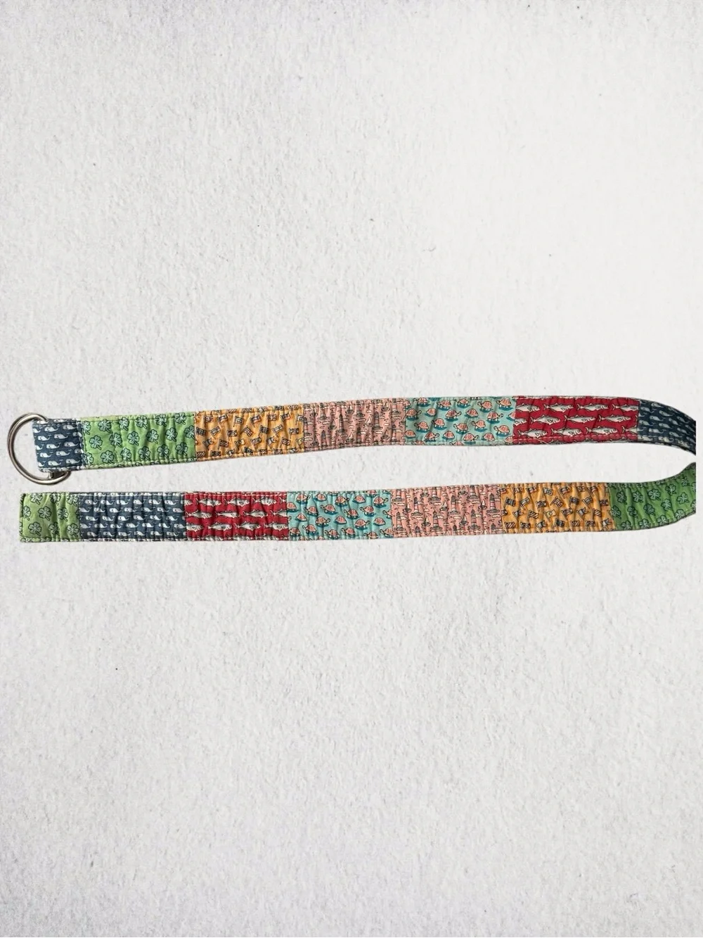 Vineyard Vines Cotton Multi Patterned D-Ring Belt Size M